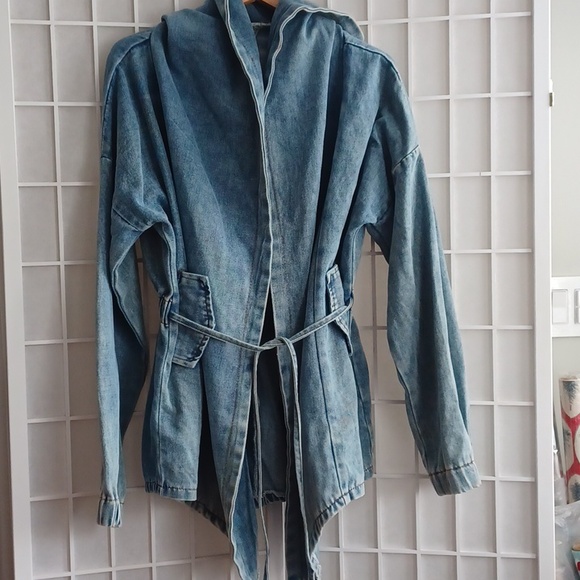 Jackets & Blazers - Denim Casual Parka Jacket With Hoodie